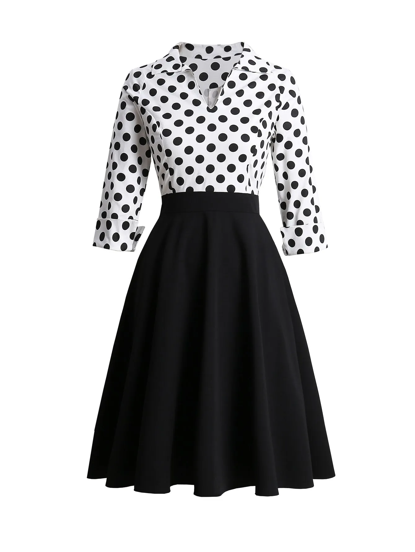 1950s Retro Rockabilly Princess Cosplay Dress Women's Polka Dot Retro Vintage Style Cocktail Party Swing Dress(S-2XL)