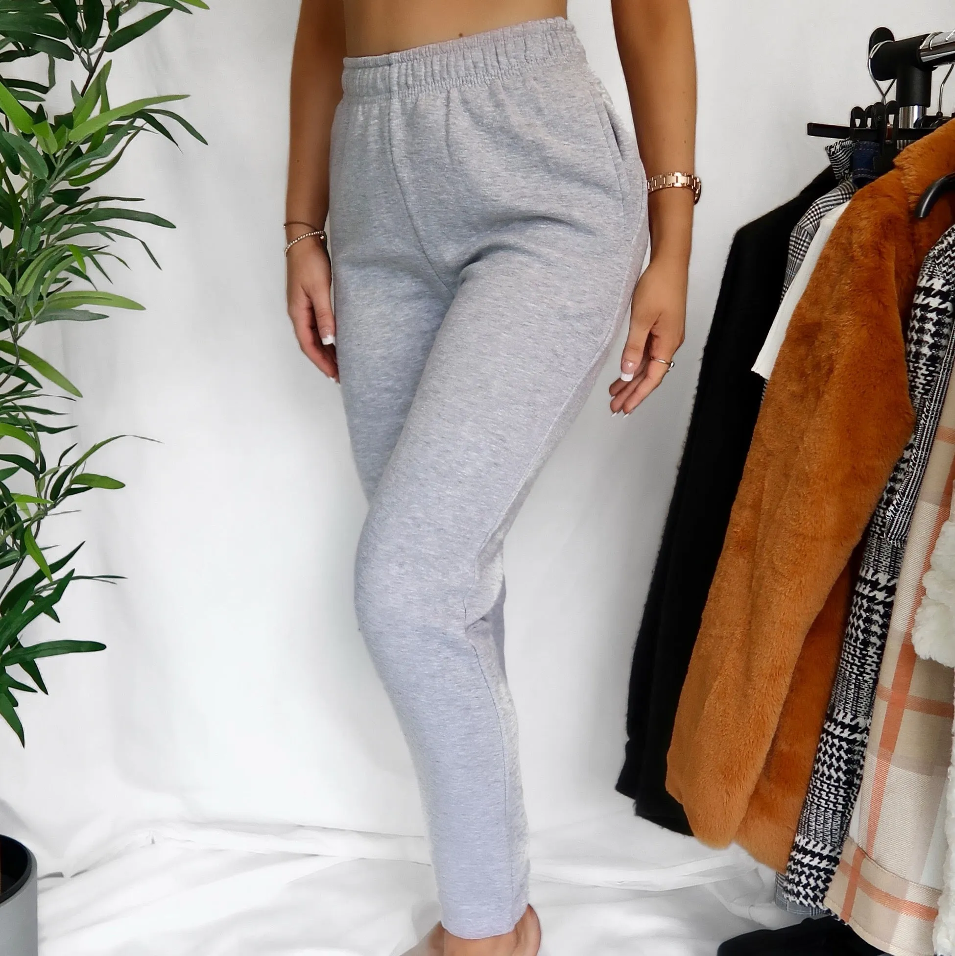 Alicia Basic Grey Oversized Cuffed Hem Joggers