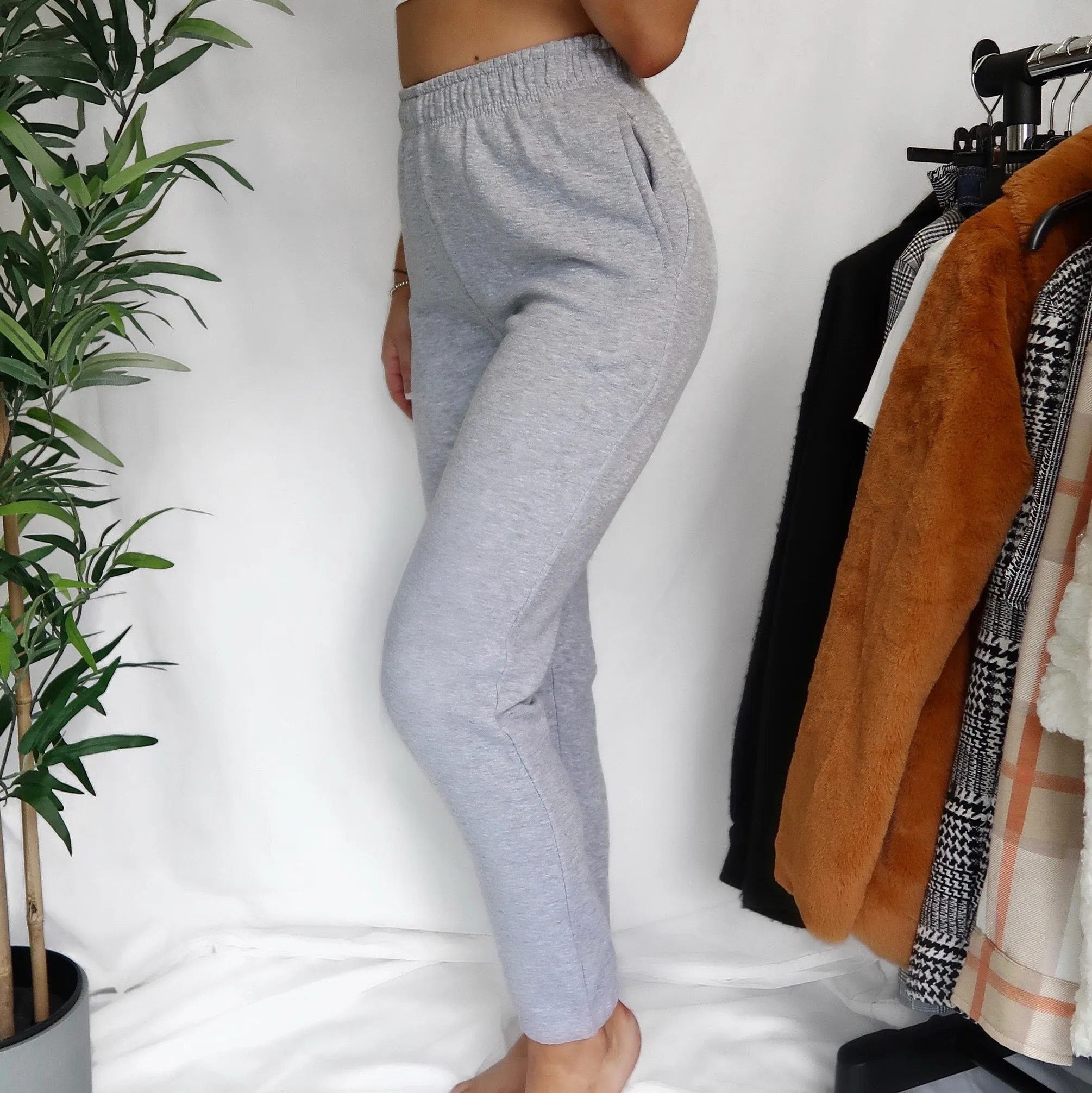 Alicia Basic Grey Oversized Cuffed Hem Joggers
