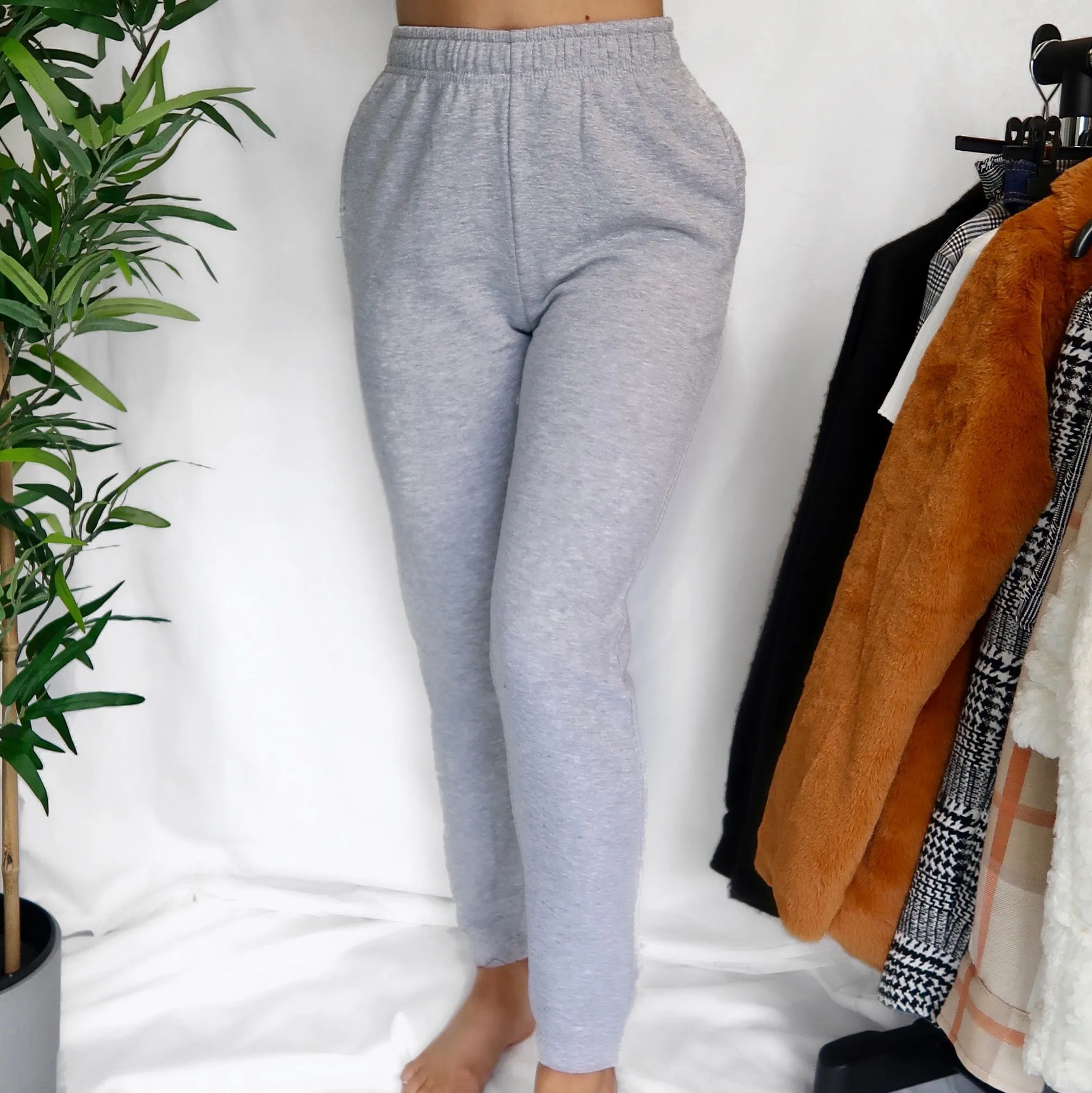 Alicia Basic Grey Oversized Cuffed Hem Joggers
