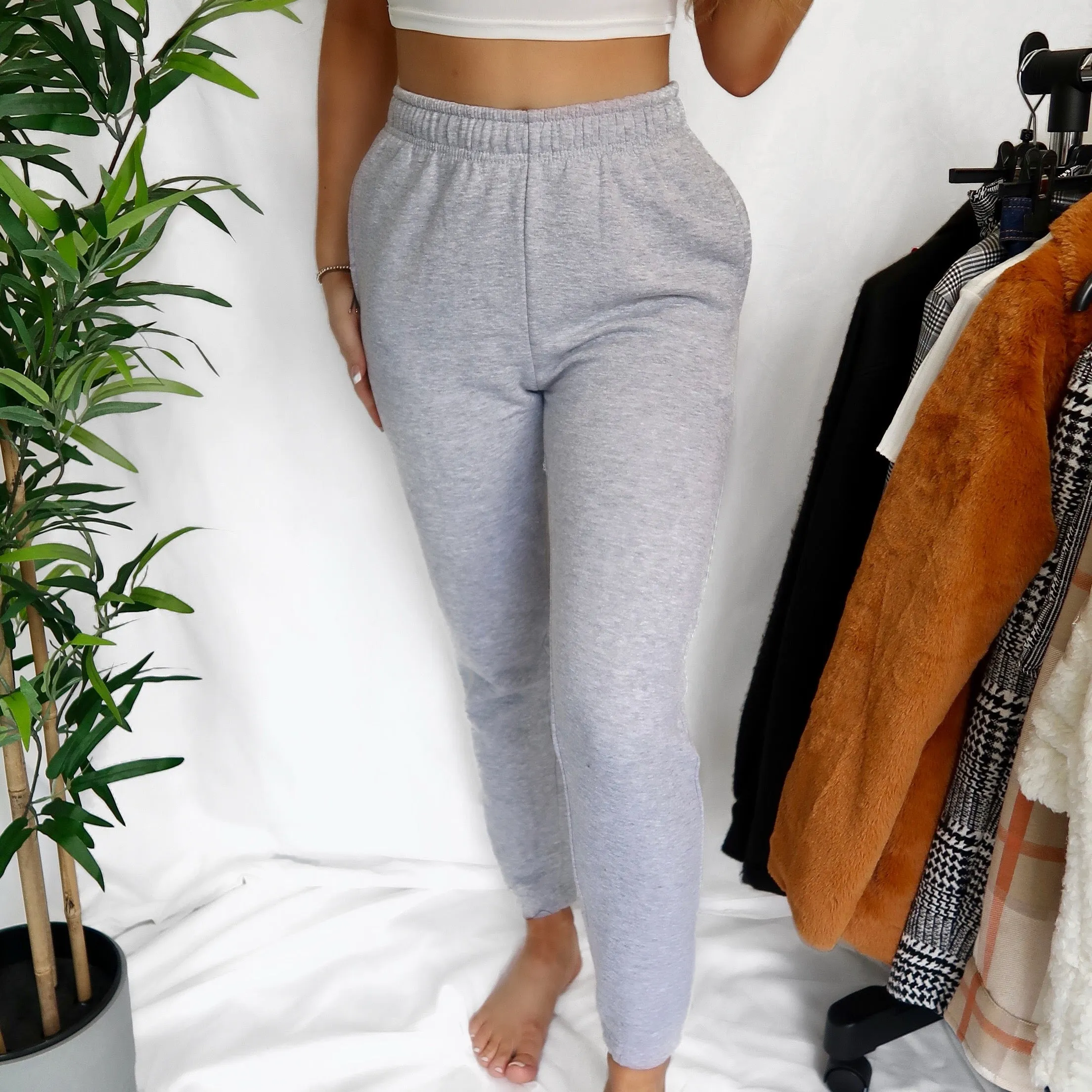 Alicia Basic Grey Oversized Cuffed Hem Joggers