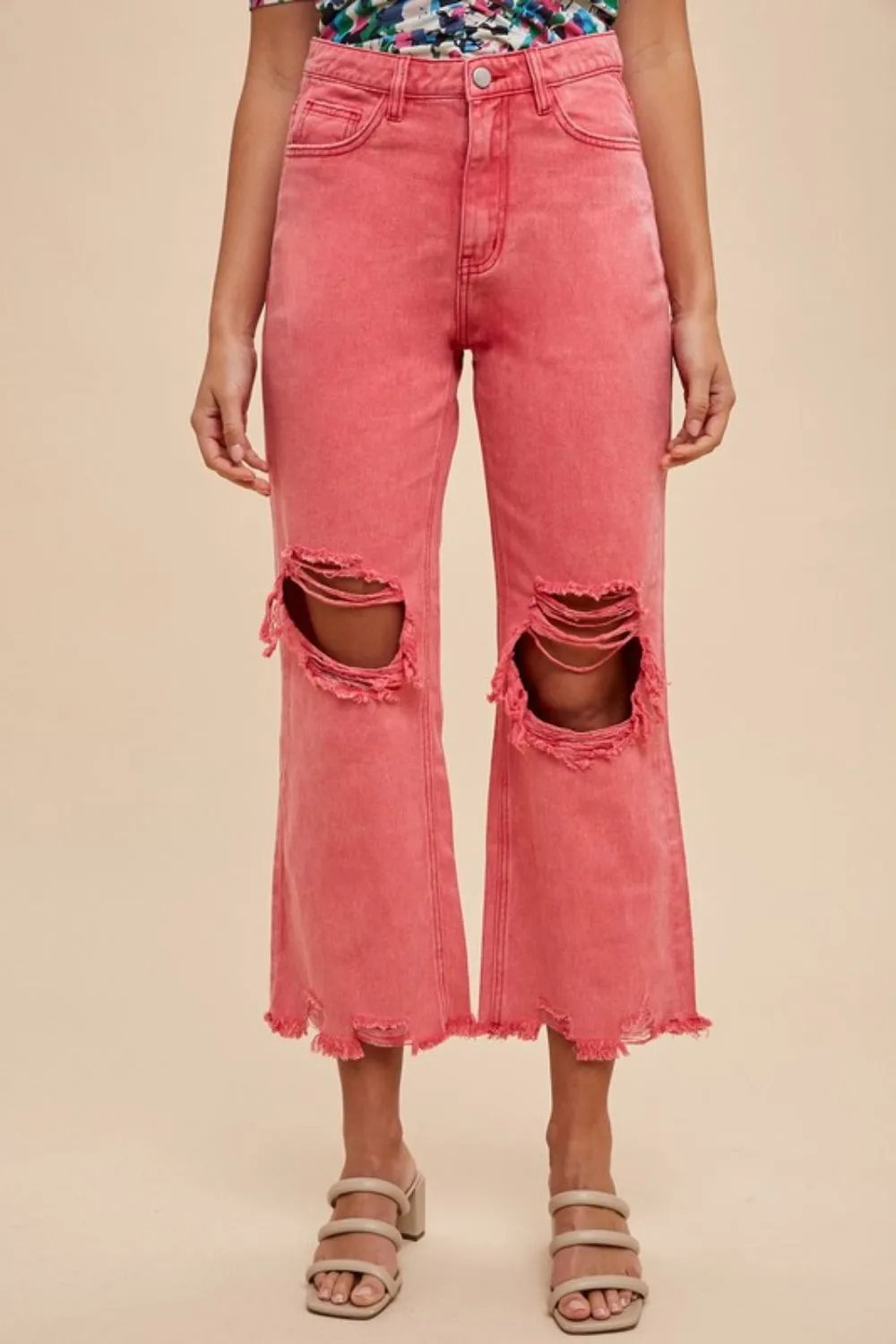 All About Denim Strawberry Distressed Jeans