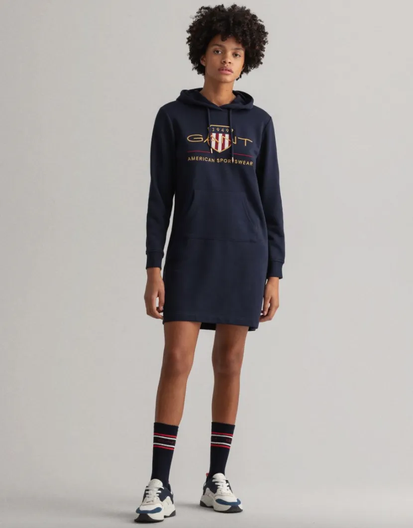 Archive Shield Hoodie Dress - Evening Blue