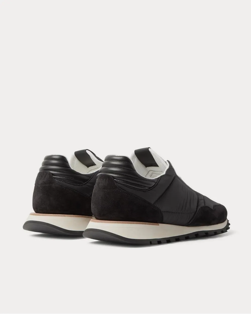 Axis Leather and Suede-Trimmed Shell  Black low top sneakers