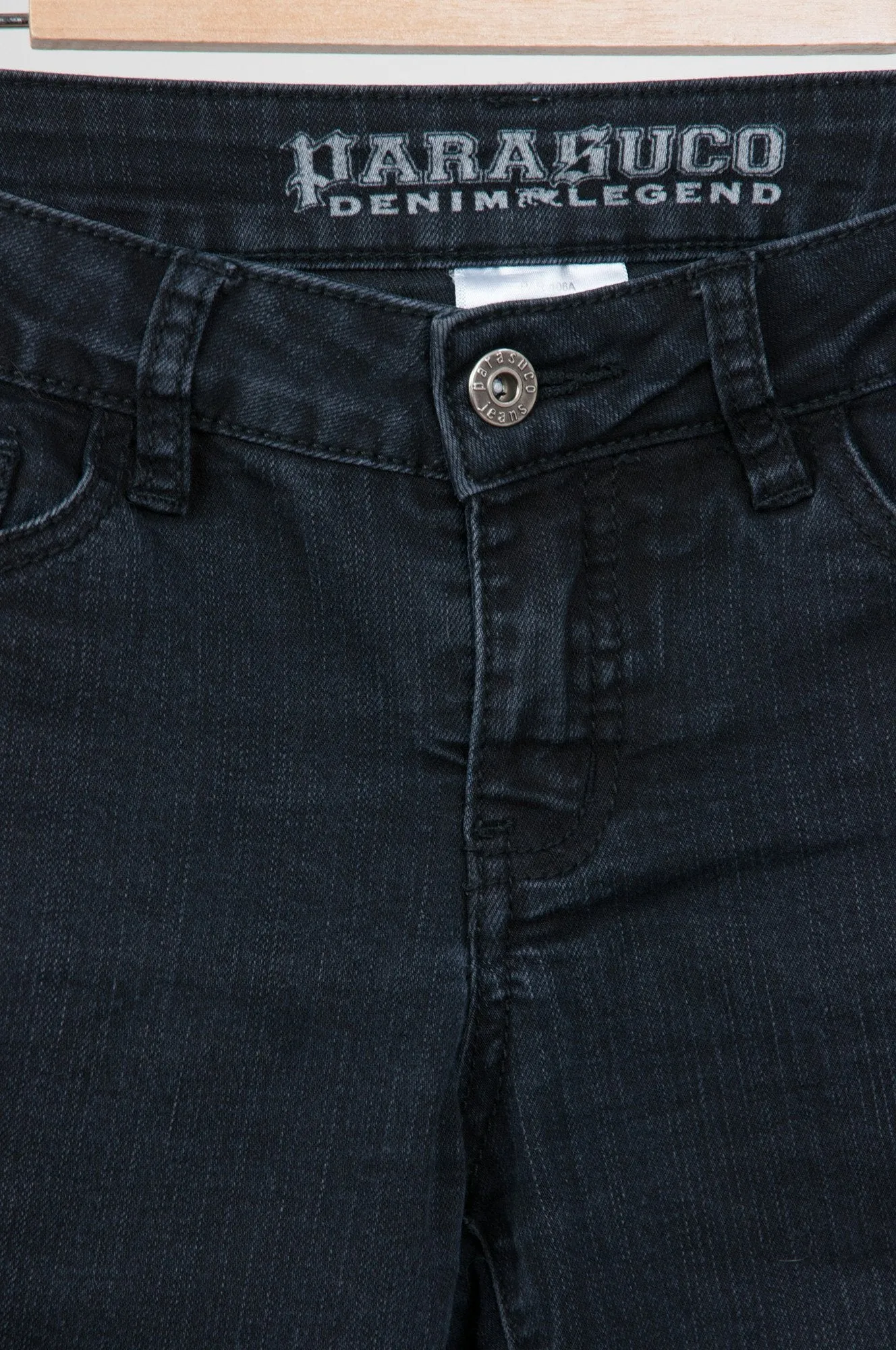 Black low-rise skinny jeans