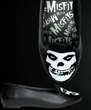 Black/White Lydia Misfits Skull Flats
