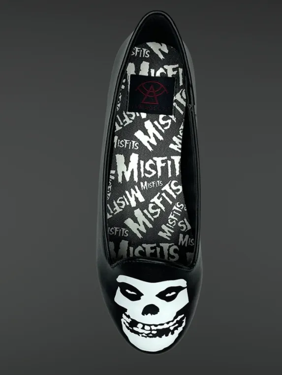 Black/White Lydia Misfits Skull Flats