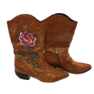 Boots Mid-calf Heels By Spring Step In Tan, Size: 9.5