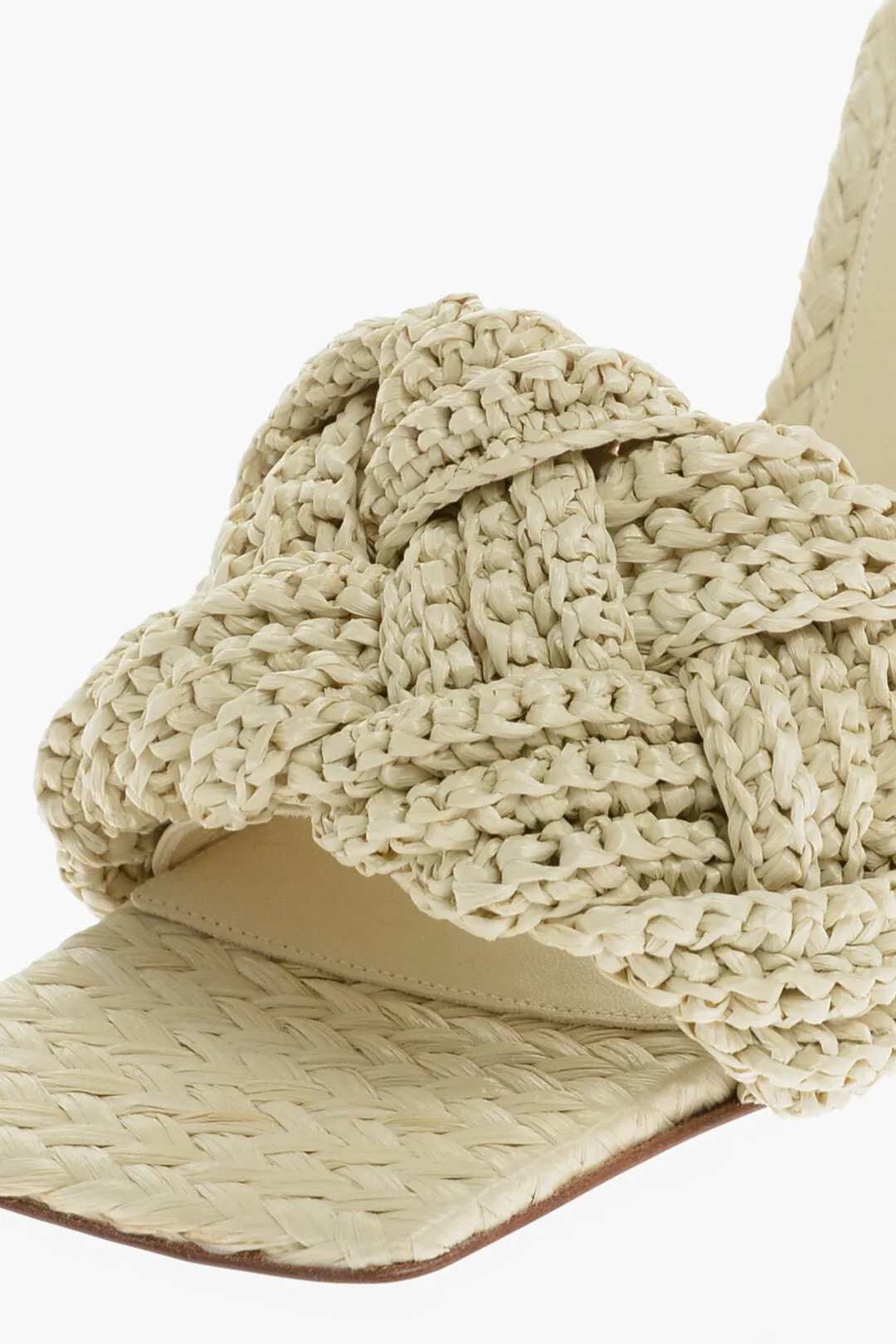Bottega Veneta Braided Raffia Lido Sandals Heel 11 Cm