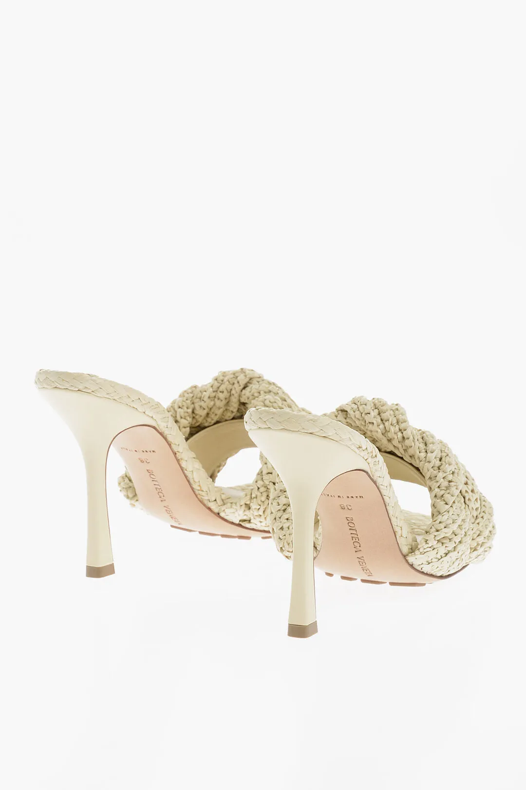 Bottega Veneta Braided Raffia Lido Sandals Heel 11 Cm