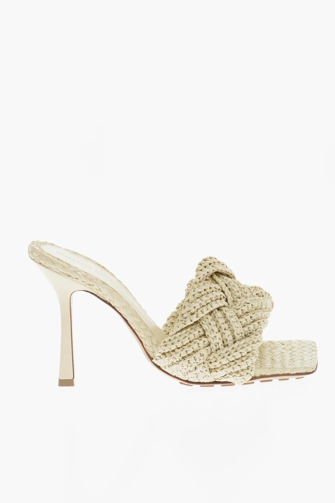 Bottega Veneta Braided Raffia Lido Sandals Heel 11 Cm