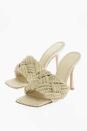 Bottega Veneta Braided Raffia Lido Sandals Heel 11 Cm