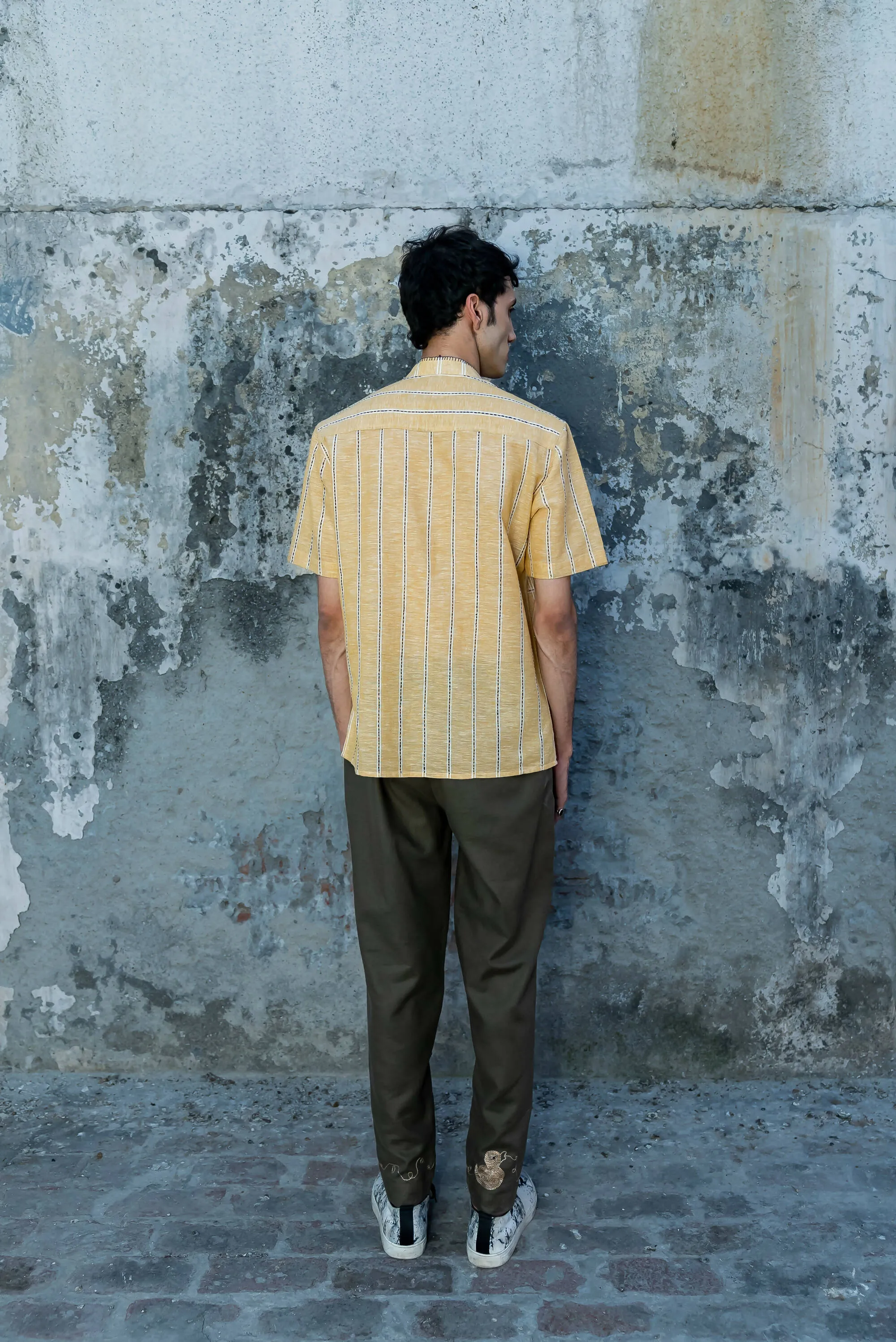 Broken Squares Linen Shirt