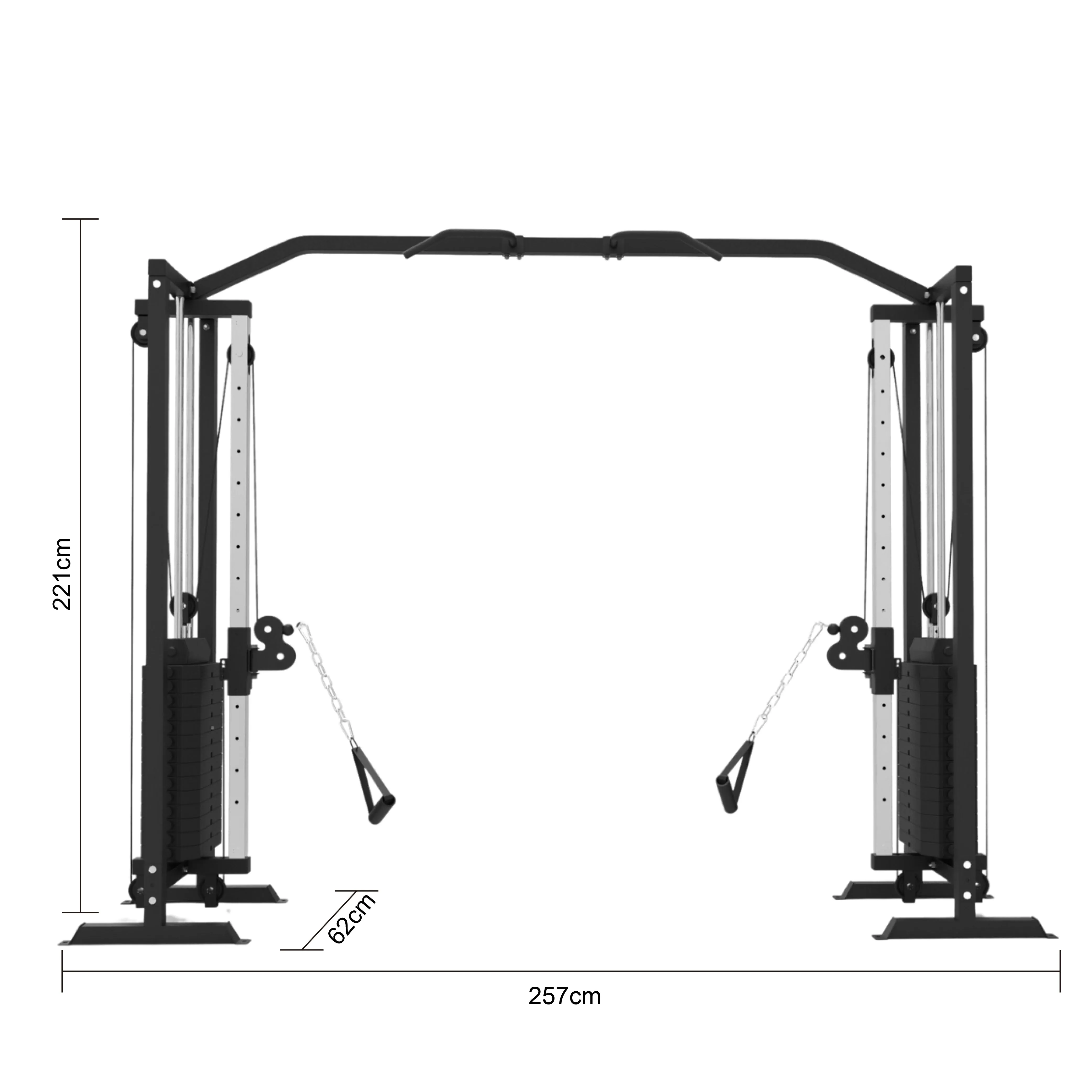 Cable Crossover Machine & Functional Trainer Machine Concrete Fill Weight Stacks Pin Loaded