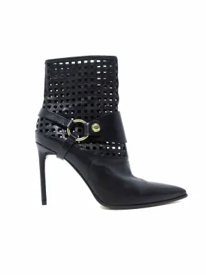 Cage Leather Pointed Booties