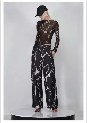 Caos - Asymmetrical Tulle Blouse