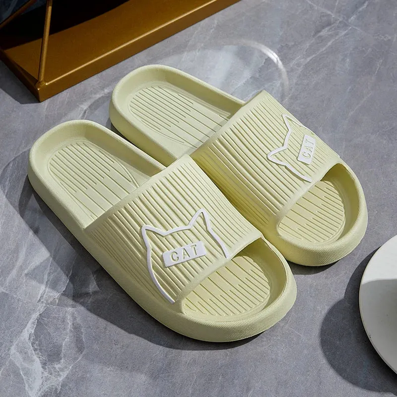 Cat Print Flat Slides