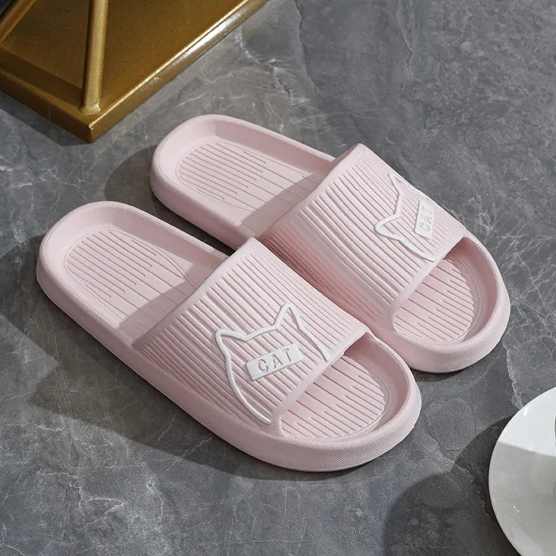 Cat Print Flat Slides