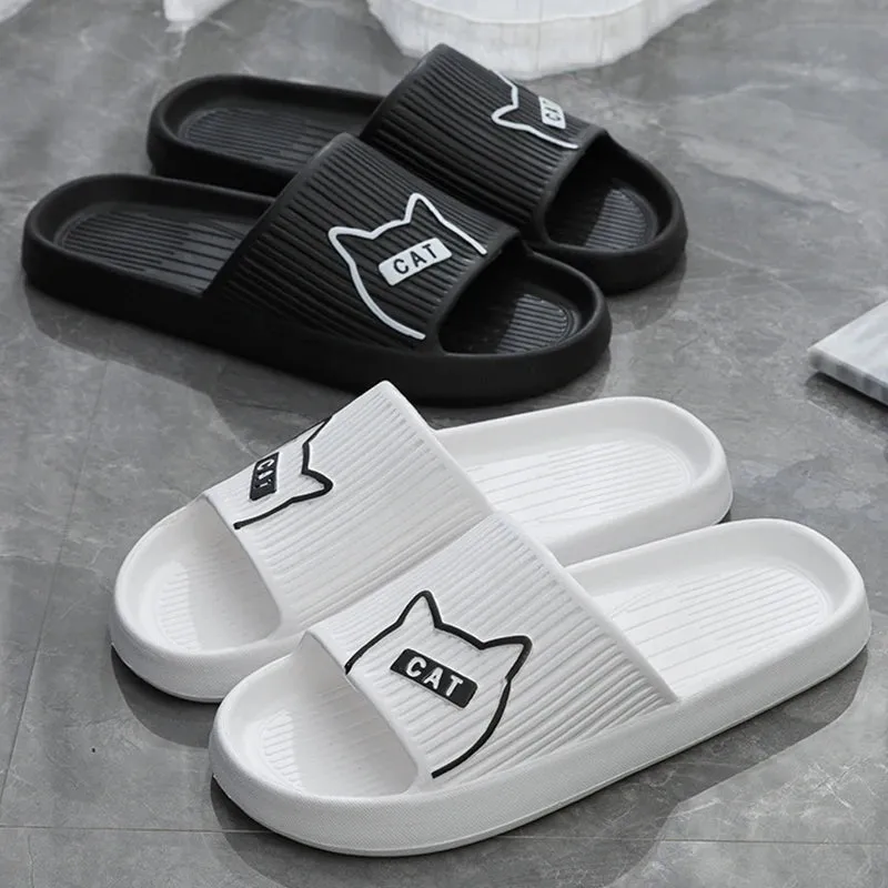 Cat Print Flat Slides
