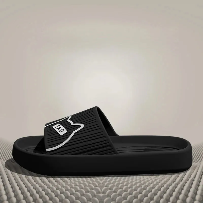 Cat Print Flat Slides