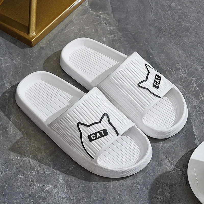 Cat Print Flat Slides