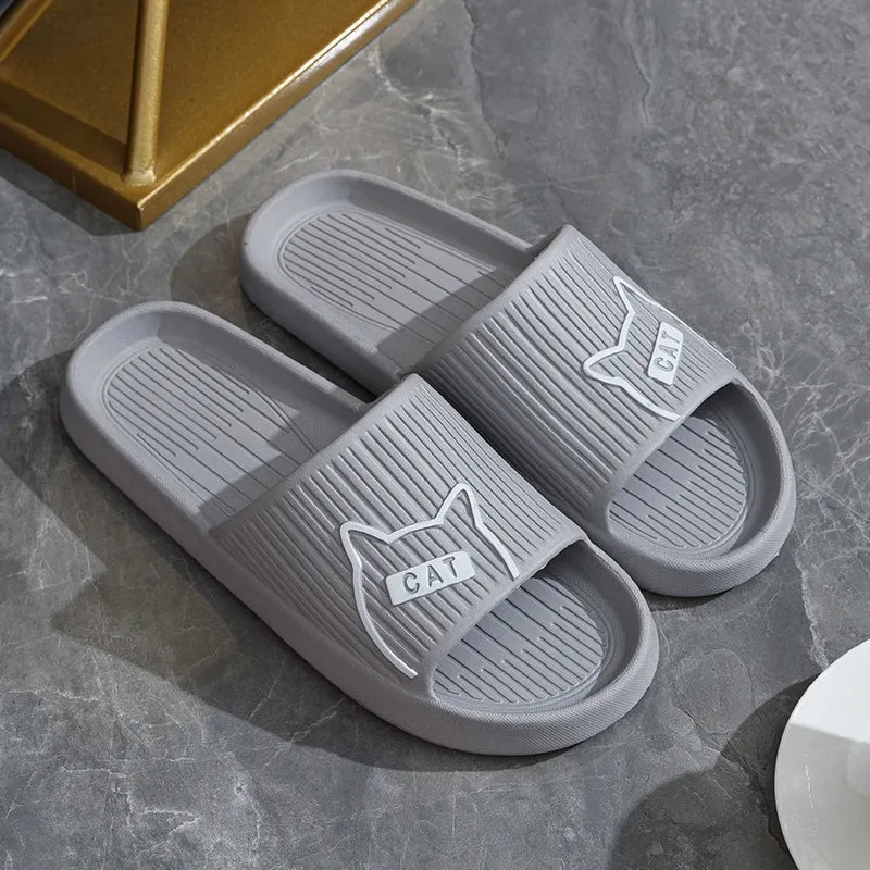 Cat Print Flat Slides