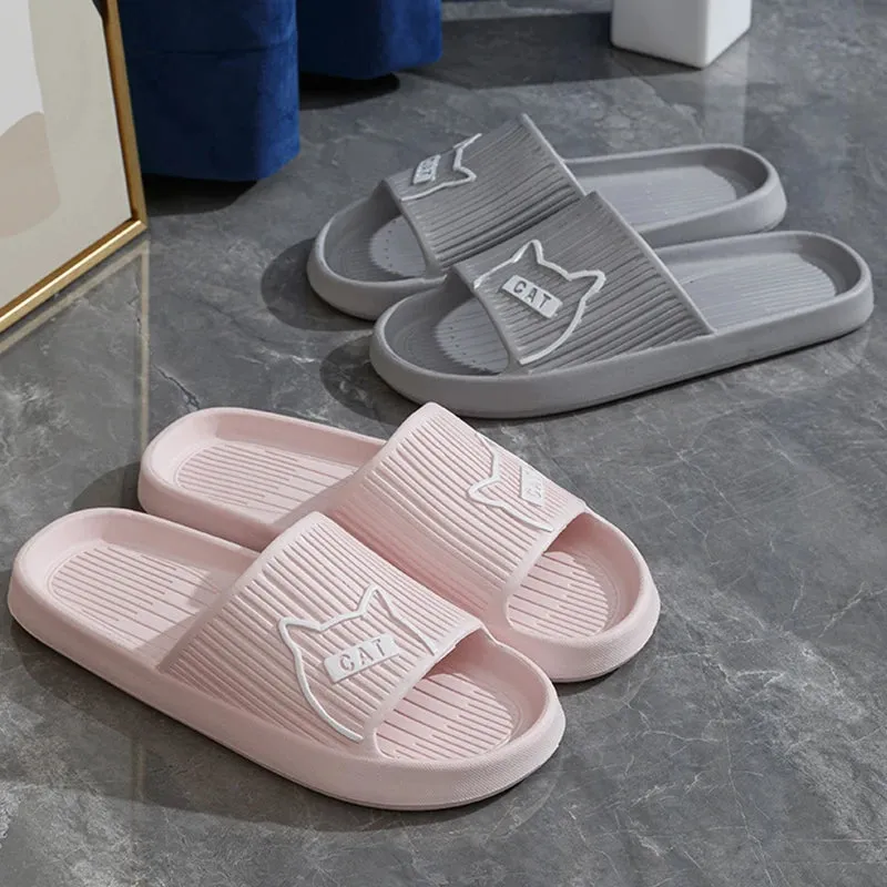 Cat Print Flat Slides