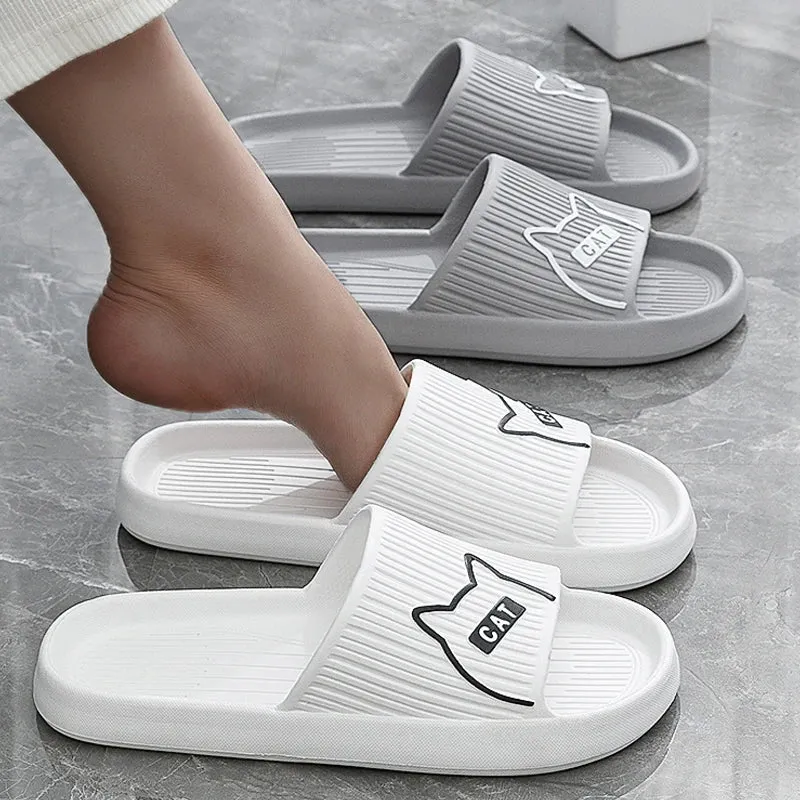 Cat Print Flat Slides
