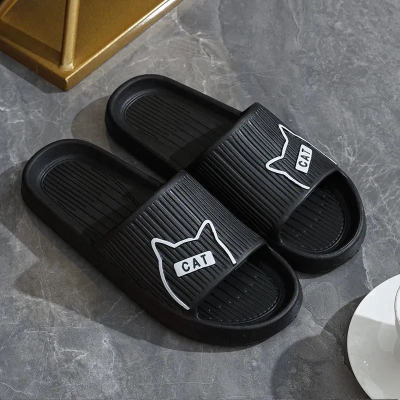 Cat Print Flat Slides