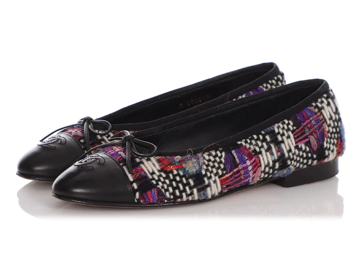 Chanel Multicolor Tweed Ballet Flats