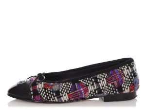 Chanel Multicolor Tweed Ballet Flats