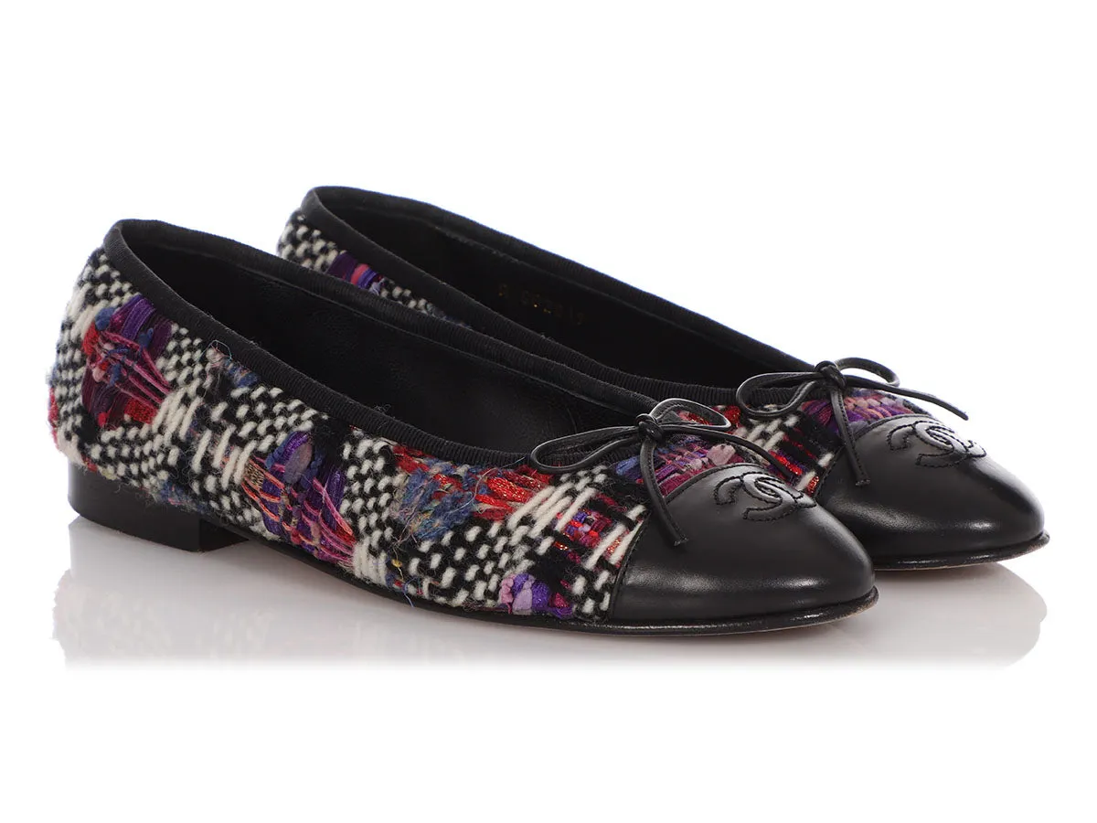 Chanel Multicolor Tweed Ballet Flats