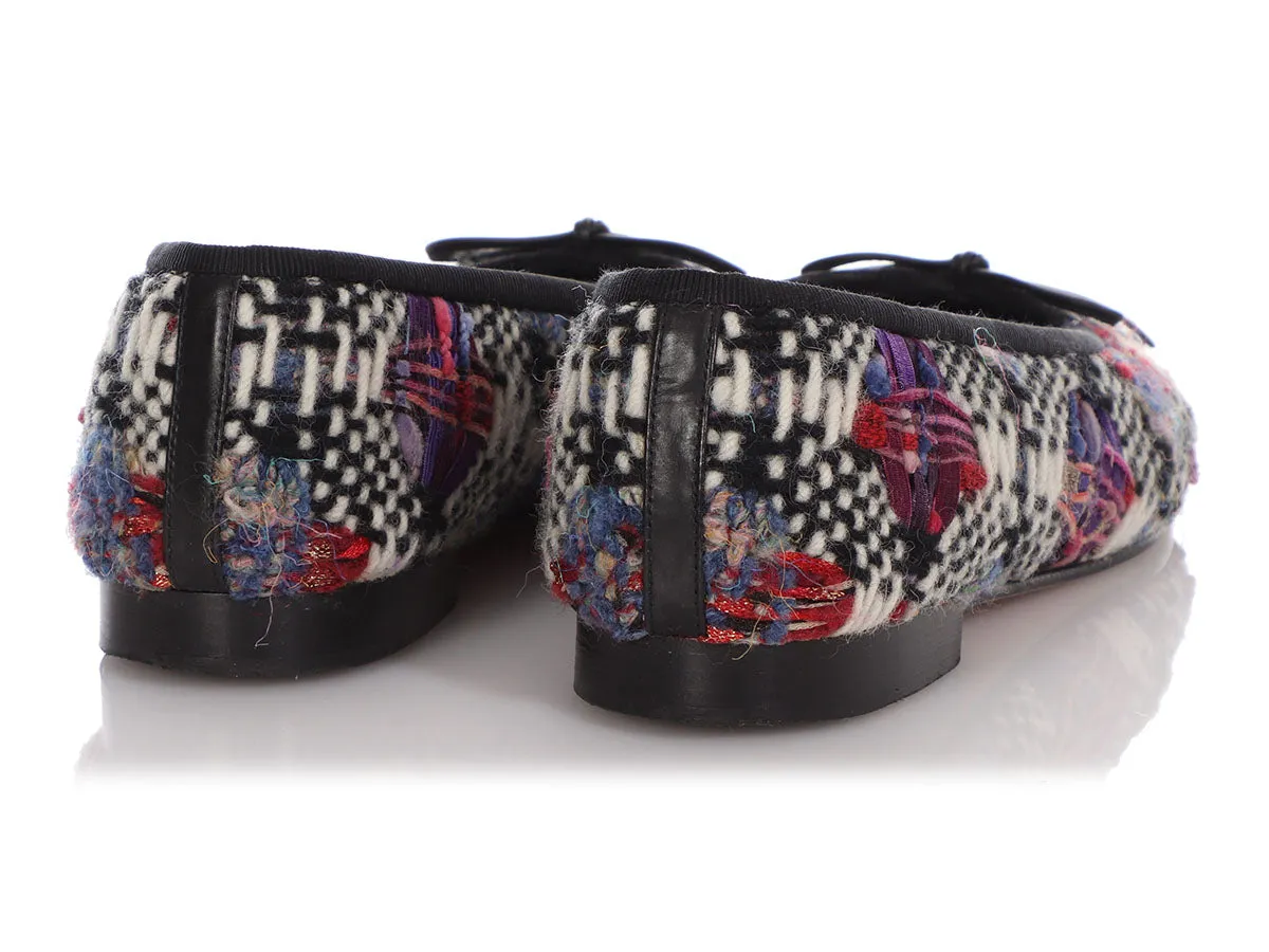 Chanel Multicolor Tweed Ballet Flats