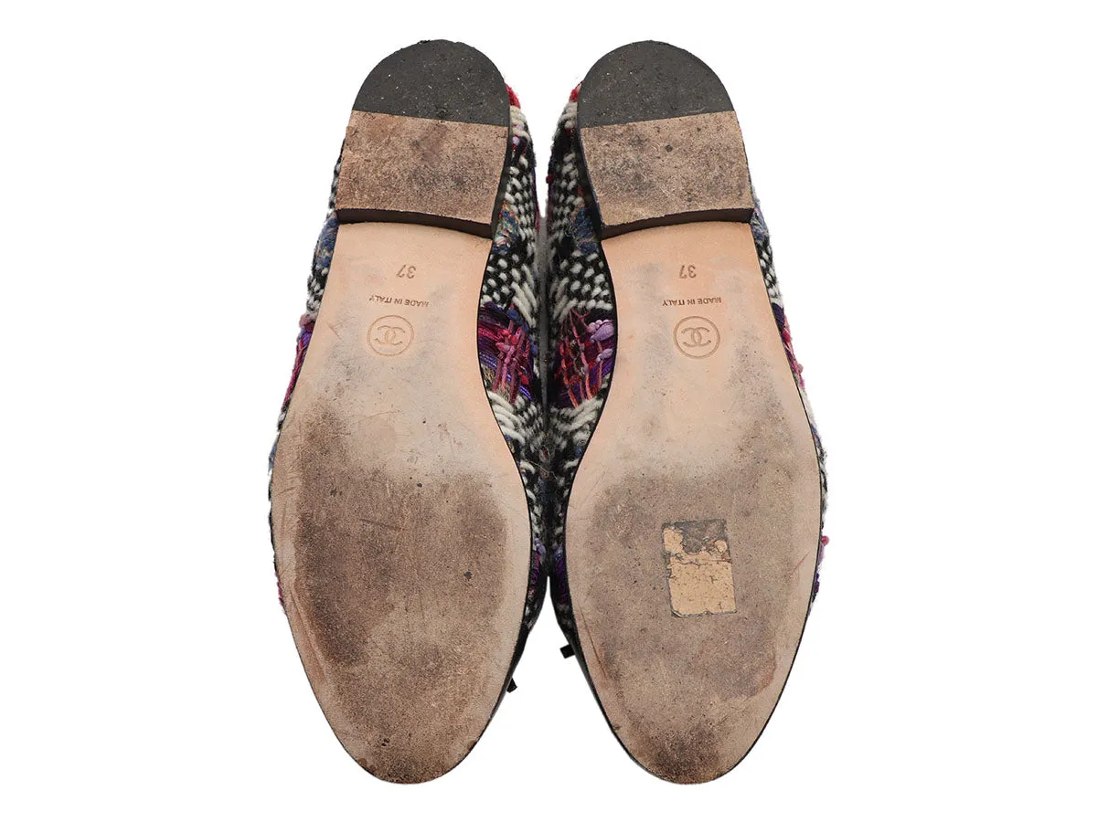 Chanel Multicolor Tweed Ballet Flats