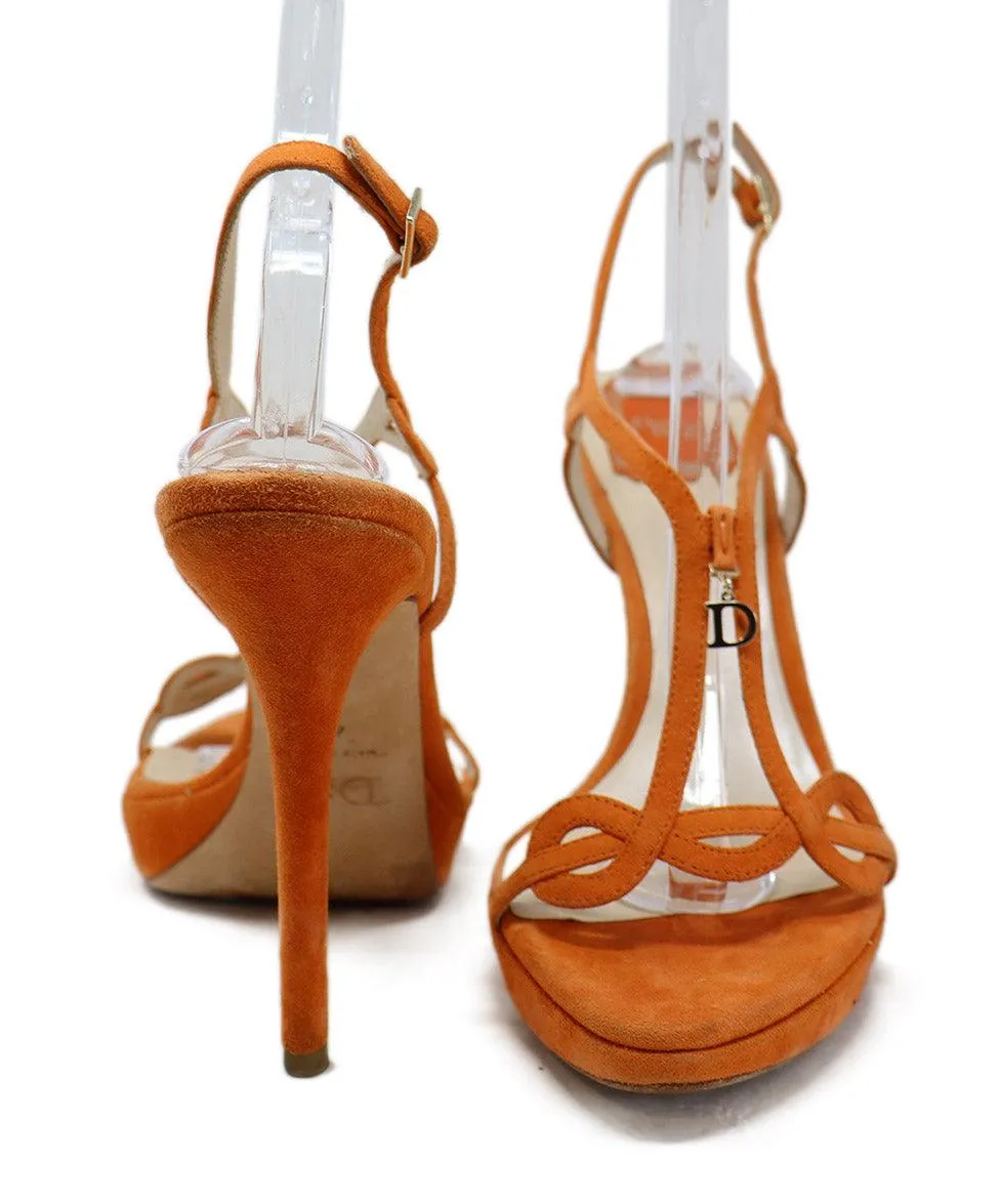 Christian Dior Orange Suede Platform Sandals sz 10