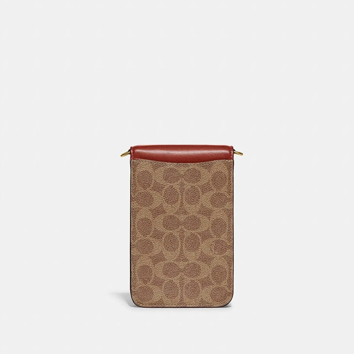 Coach Phone Crossbody In Signature Canvas in Tan Rust