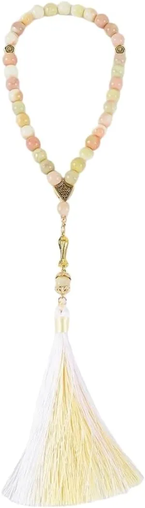 Colorful Tassels Hand Bracelet Traditional Glass Prayer Beads with Modern Tassels Twist for Fashion Forward Believers