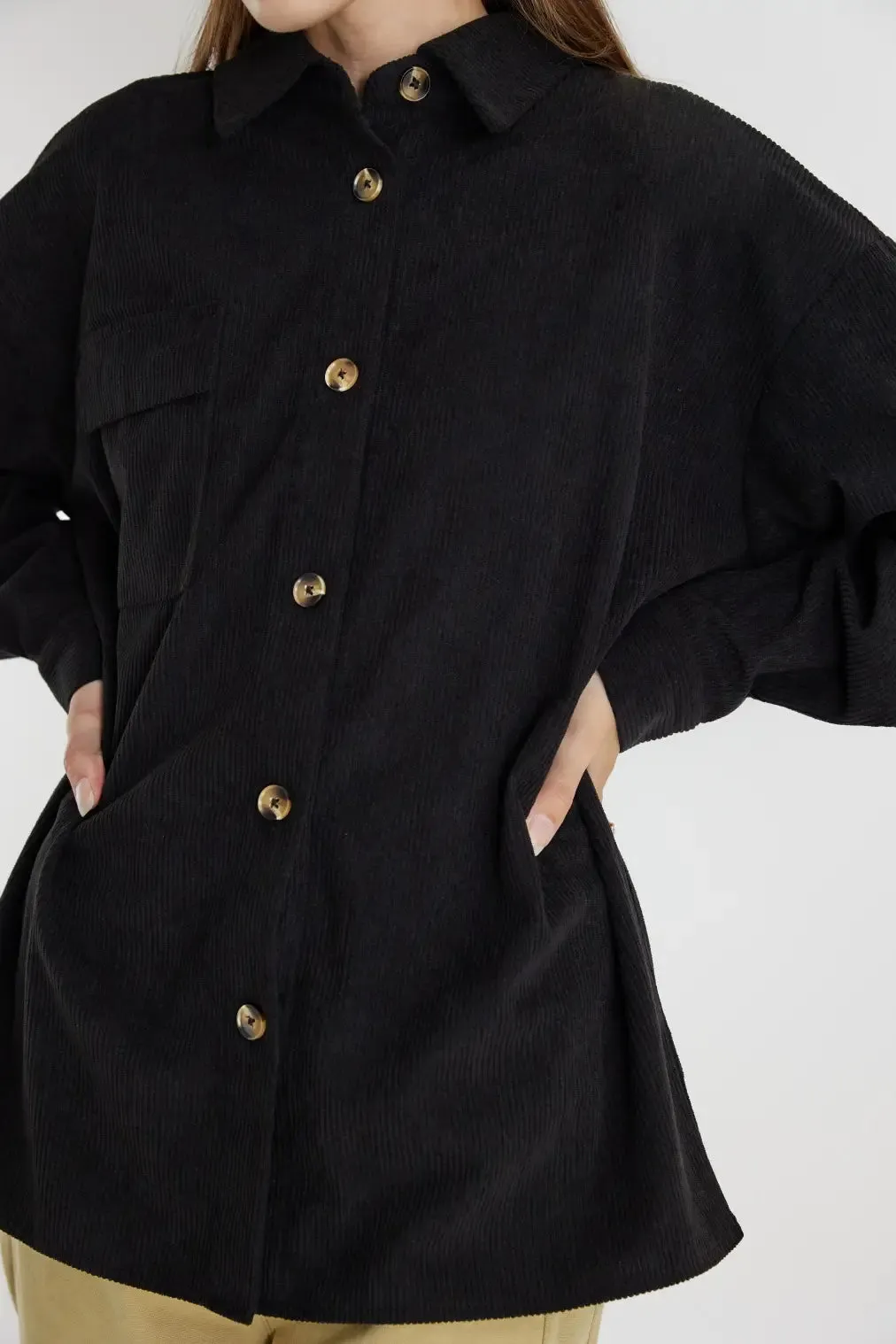 Common Market Black Corduroy Overshirt