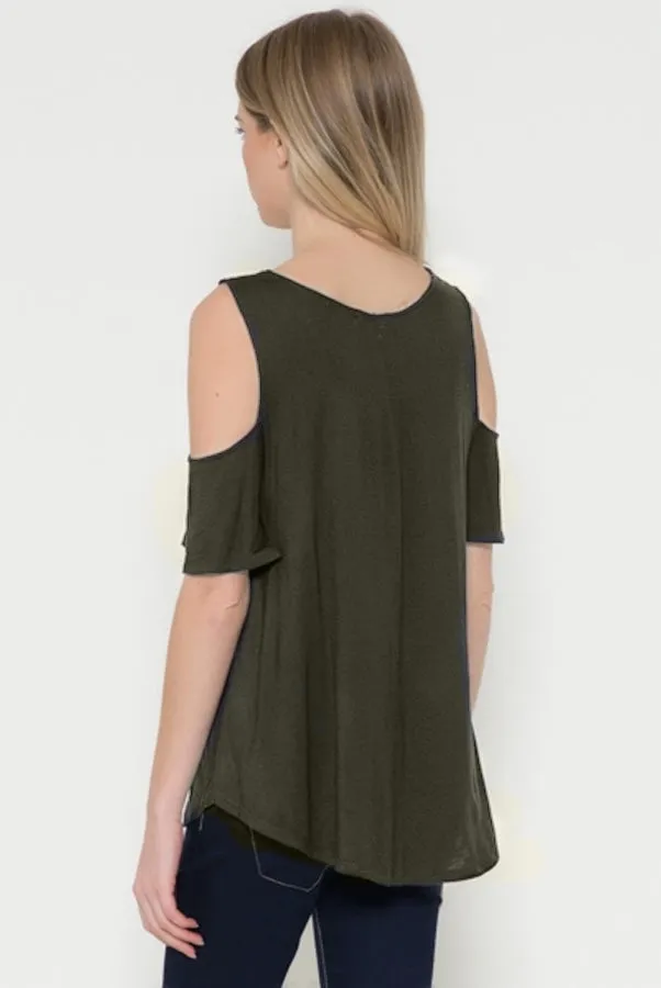 Cool & Casual Cold Shoulder Knit Top