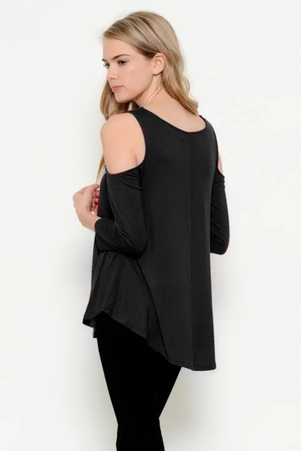 Cool & Casual Cold Shoulder Knit Top