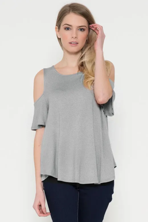 Cool & Casual Cold Shoulder Knit Top