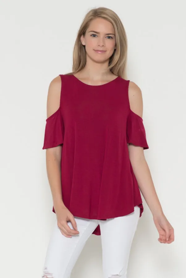 Cool & Casual Cold Shoulder Knit Top