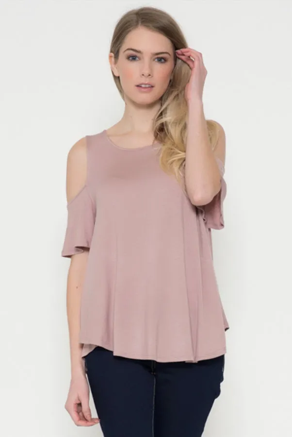 Cool & Casual Cold Shoulder Knit Top