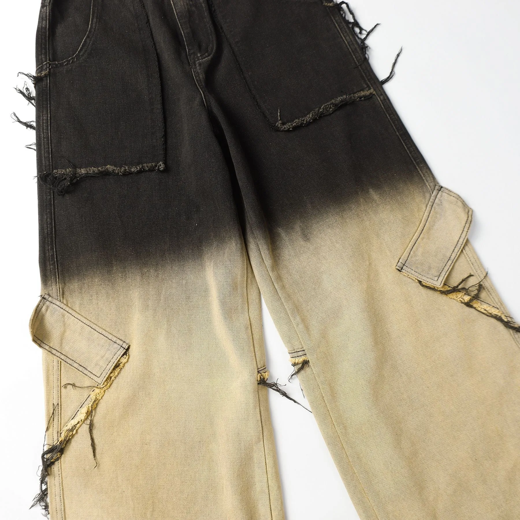 Distressed Ombre Cargo Pants