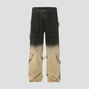 Distressed Ombre Cargo Pants