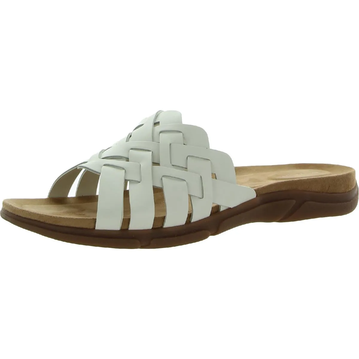 Easy Spirit Womens Marsha Woven Leather Wedge Sandals