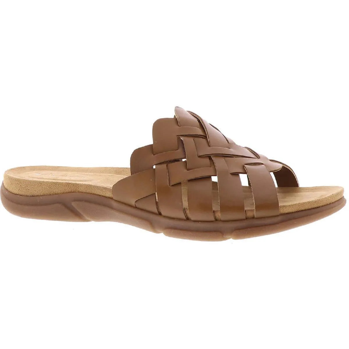 Easy Spirit Womens Marsha Woven Leather Wedge Sandals