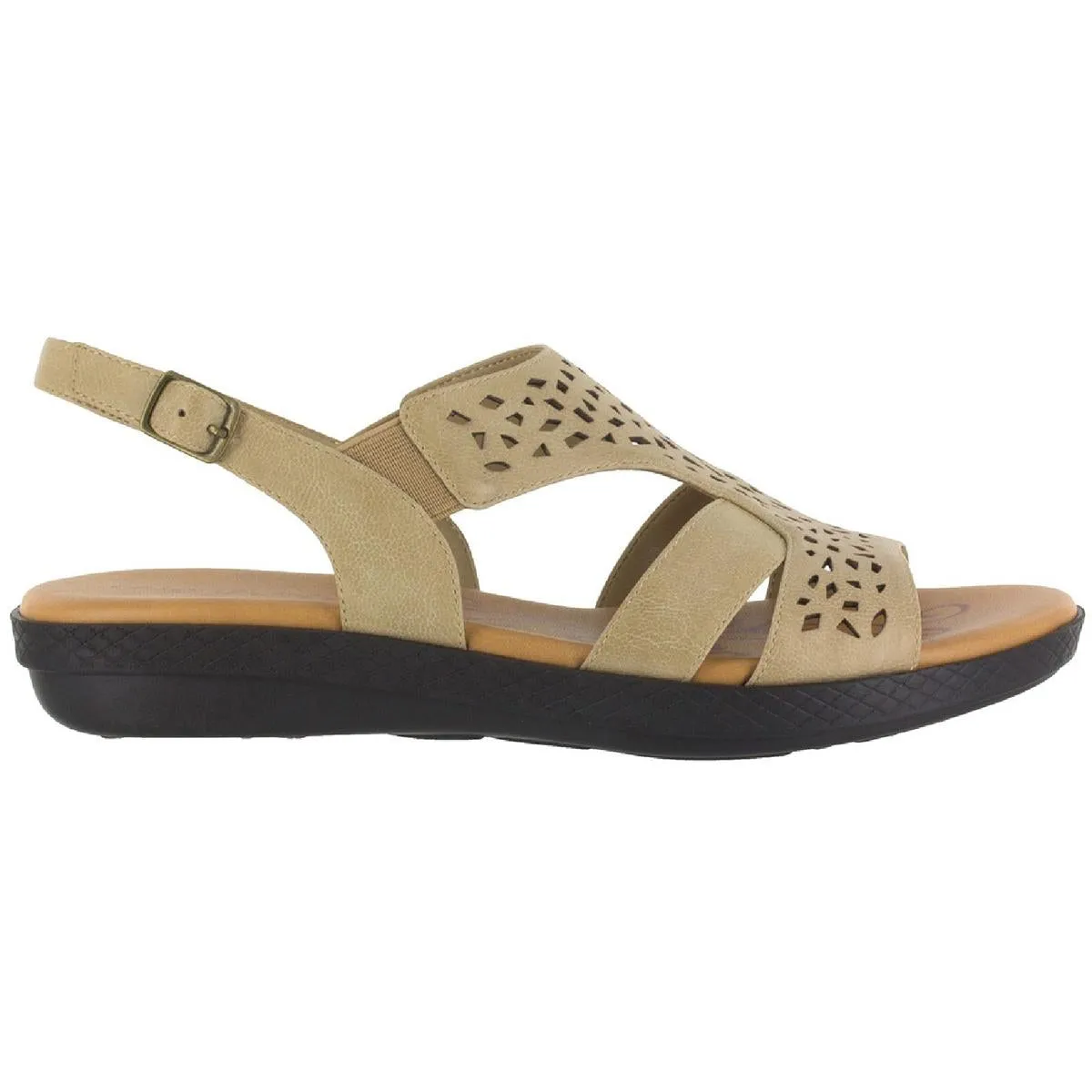 Easy Street Womens Bolt Faux Leather Perforated Sport Sandals