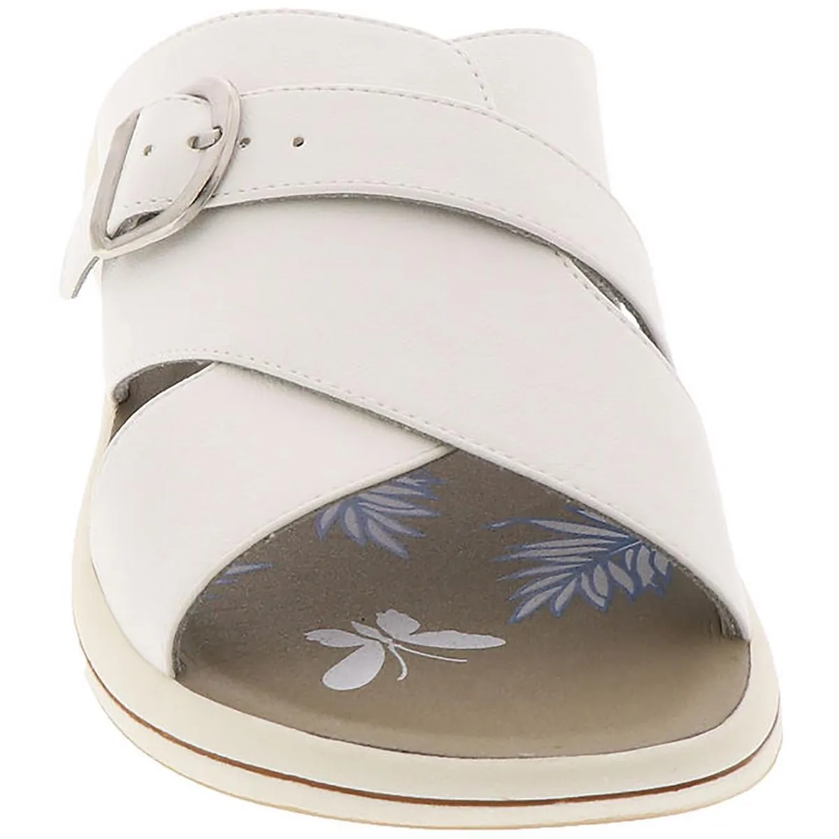 Easy Street Womens Flint Faux Leather Strappy Slide Sandals