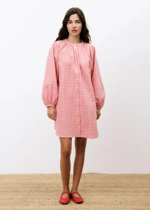 FRNCH Noely  two tone gingham dress Rose